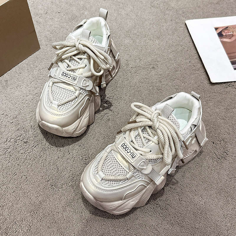 Retro red dad shoes women's autumn new thick-soled muffin versatile height-increasing sports and leisure shoes