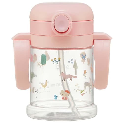 skater baby straw mug with two-handed handle 260ml foldable handle sanrio kitty recommended for ages 1 and up kshw1n-a