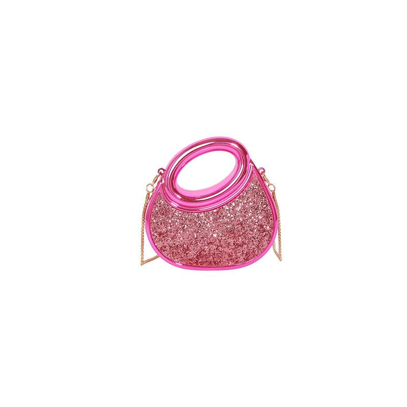 New Ladies Acrylic Crescent Evening Mini Shoulder Bag - Elegant Dazzling Color Handbag