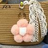Flower Bag Charm Plush Keychain for Handbags, Five-petal Charm, Soft Fluffy Backpack Hanging Accessory Women Ornament