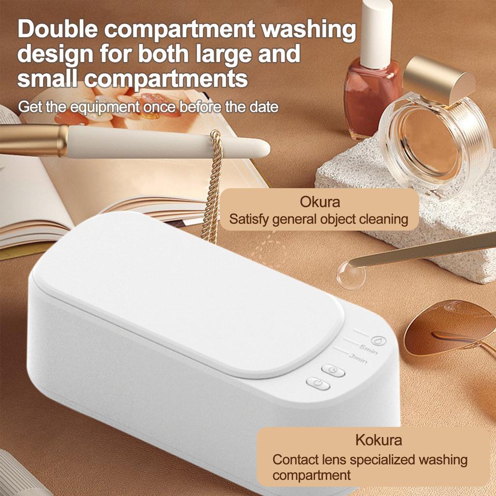 Cleaner for Eyeglasses and Jewelry - Compact Home Portable Jewelry Cleaning Machine with Digital Timer