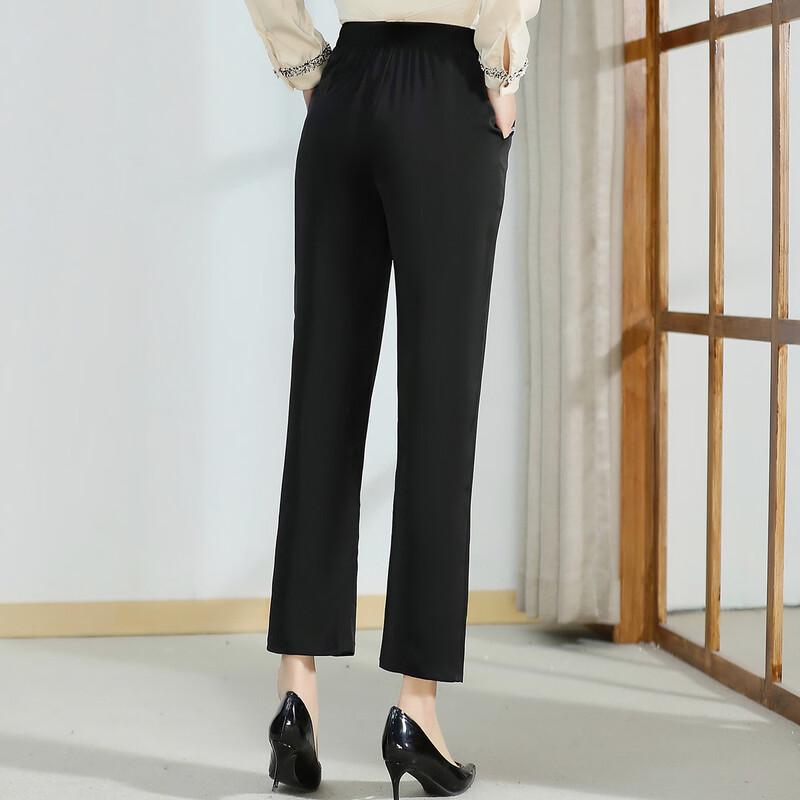 Paster Women's Elastic Waist Straight-Leg Cropped Pants