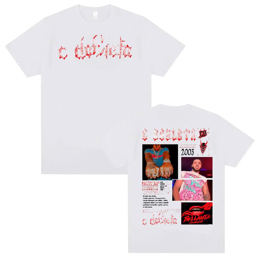 Rapper C Dobleta Album Tour Merch T Shirts Mens Clothing Retro Hip Hop Summer Tshirt Unisex Oversized High Quality TShirt Tops
