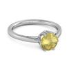 Lemon Quartz Minimalist Solitaire Ring - 925 Sterling Silver