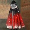Christmas Print - A Stylish Long Hooded Cape Suitable For Both Men And Women