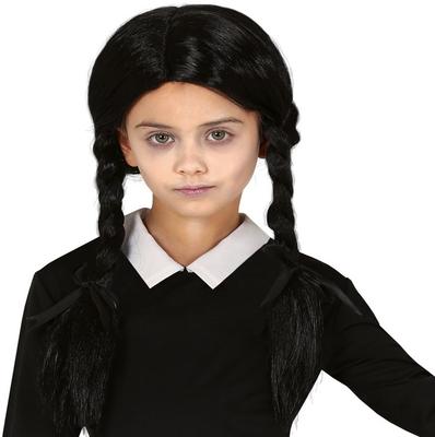 Peruka Wednesday Addams Czarne Warkocze Halloween