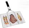 Folding Portable Outdoor Camping Stainless Steel BBQ Rack With Removable Handle Grilling Basket Barbeque Griller Cooking Tools
