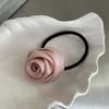 Korean Pink Rose Bow Hair Clip  for Women Vintage Elegant Solid Color Side Clip Duckbill Clip Barrettes Hair Accessories