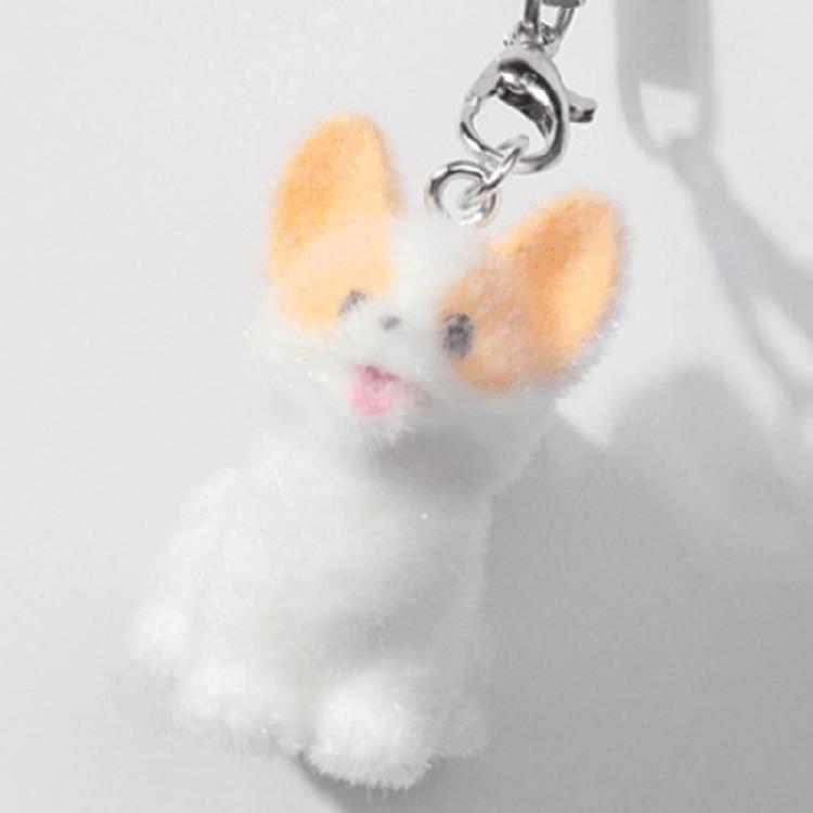 Fashionable Pink Plush Dog Pendant Adorable Flocking Puppy Bear Phone Charm Lightweight Phone Strap Chain Gift