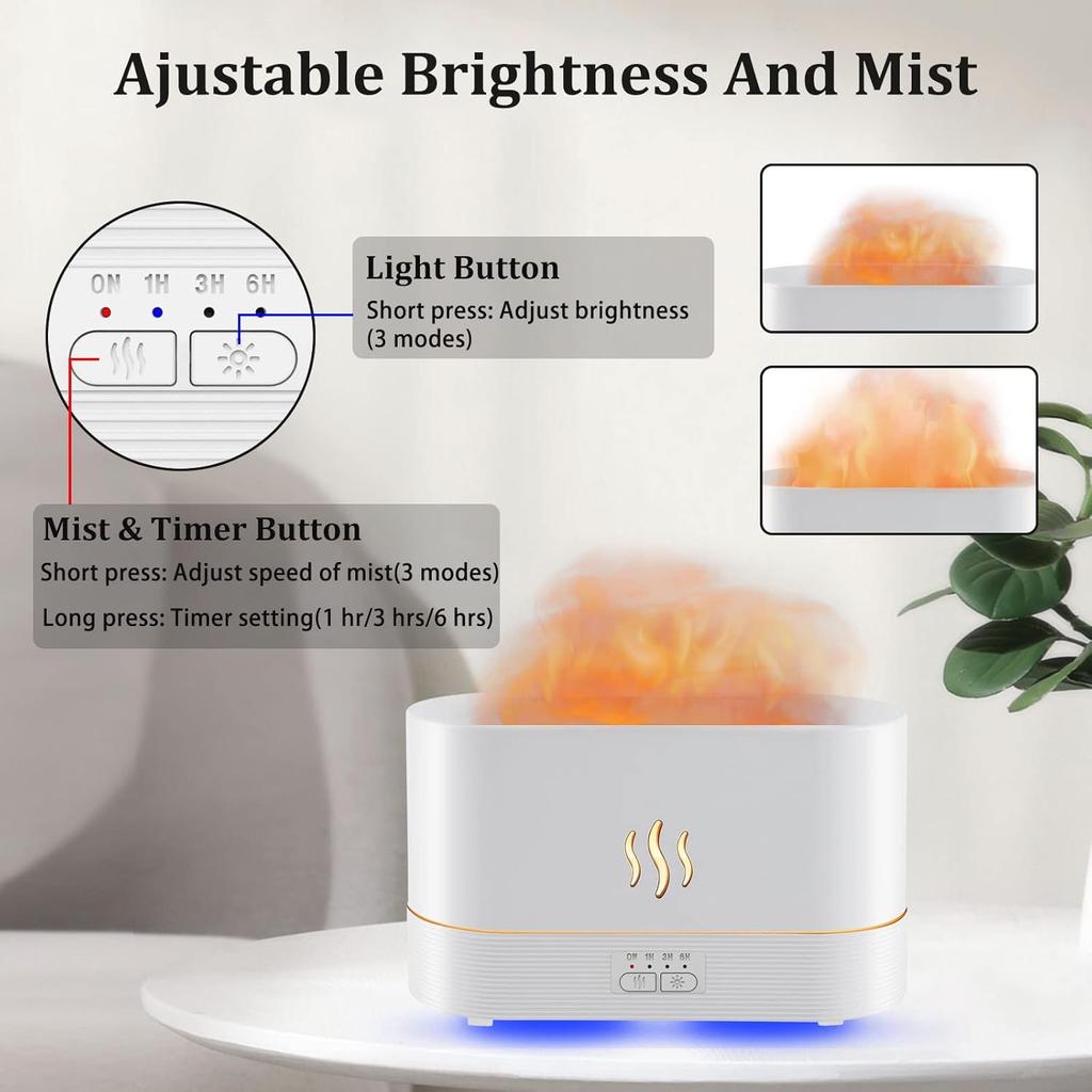 Flame Diffusers for Essential Oils Large Room-Upgraded 300ML Aroma Diffuser Humidifier with RGB Light-Remote Control for Home Office Shop Gym