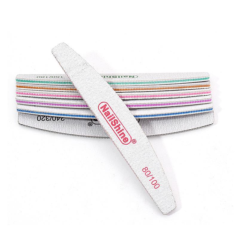 Imported Half-Moon Wear-Resistant Sandpaper Nail File - Double-Sided Durable Polishing Tool