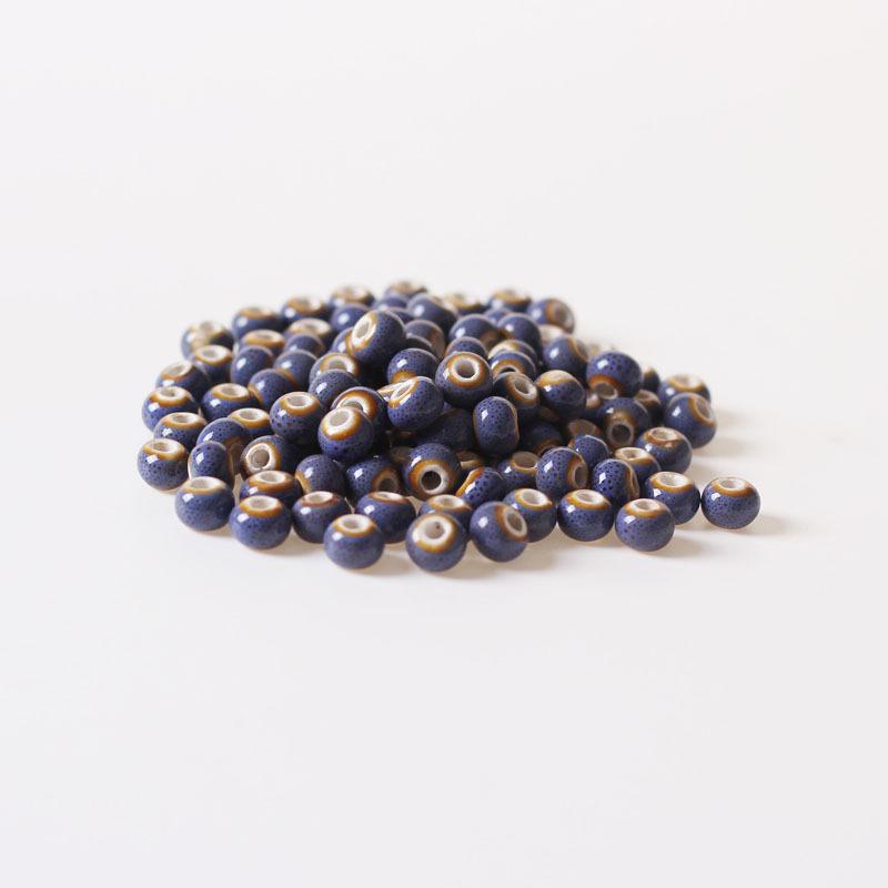 

Meier 6mm floral glaze ceramic beads for jewelry making - round bead material kit - diy beading loose beads