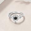 Witchy Celtic Knot Wave Ring Black Diamond Minimalist Cute Jewelry for Women