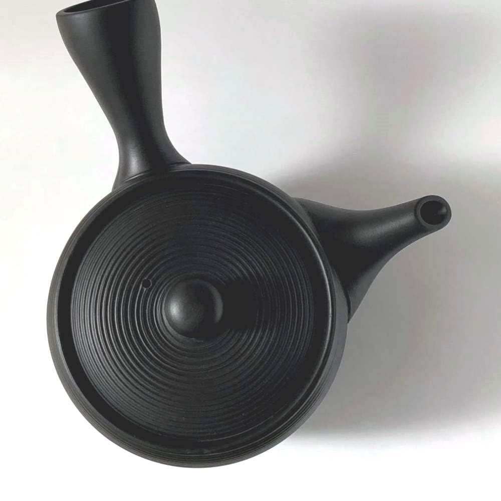 Tokoname Ware Large Teapot with Ceramic Tea Strainer, Ceramesh, 480cc, Made in Japan (Black Mud)