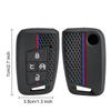 4 Buttons Silicone Key Fob Cover Fit for Volkswagen VW Atlas Tiguan Golf Alltrack SportWagen R Polo E-Golf Folding Flip Key Fob