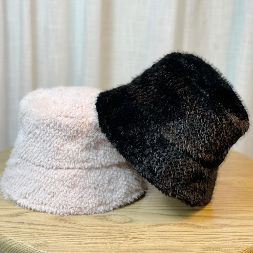 Nowy Styl Kapelusz Rybacki Damski Zimowy Futro Norki Wszechstronny Kapelusz Typu Basin Japoński Jednolity Kolor Pogrubiony Kapelusz Bucket Zimowy Modny