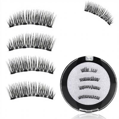 Private Label Customized Box Easy To Apply Reusable Natural Look Eyelashes Half Magnetic Lashes No Glue
