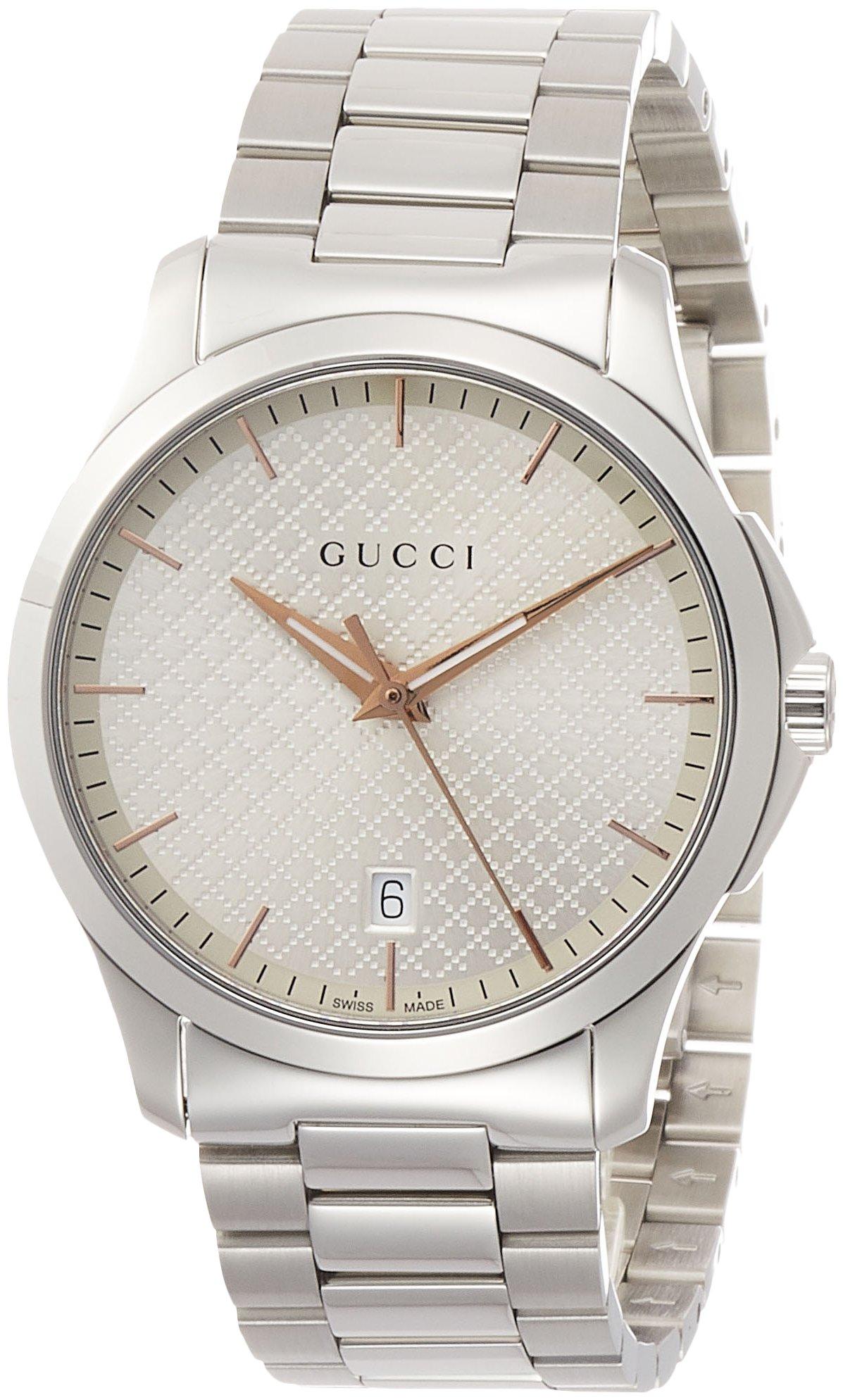 

Gucci YA1264052 Silver Stainless Sapphire Quartz Swiss Made G-TIMELESS Men s Watch, Dial, Steel, Crystal, Movement, 38mm,