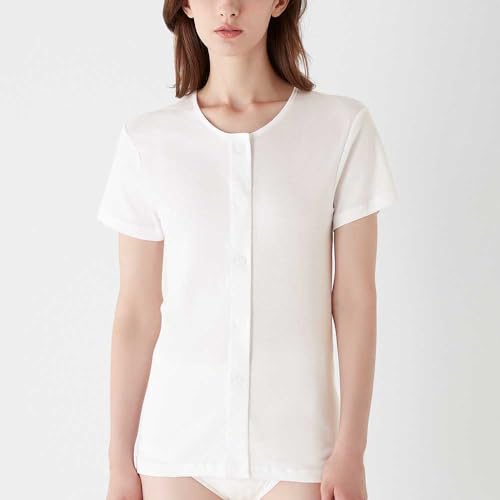 GUNZE (Gunze) 3/4 Sleeve Innerwear, Front Opening, Antibacterial, Deodorizing, Moisturizing, 100% Cotton, Easy to Wear, HW4038, Women's
