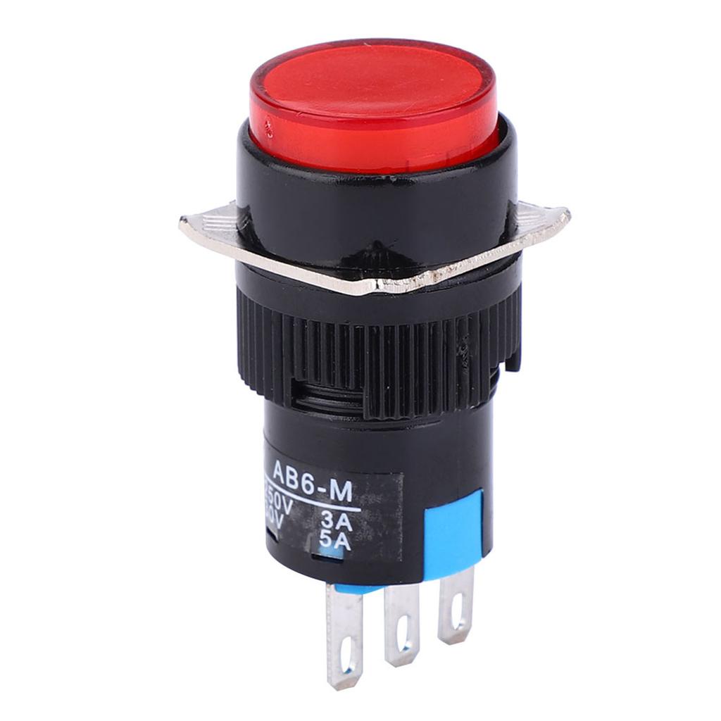 5PCS Momentary Push Button Switch LA16?11AB6?M AC 250V 3A DC 30V 5A Round Button Switch