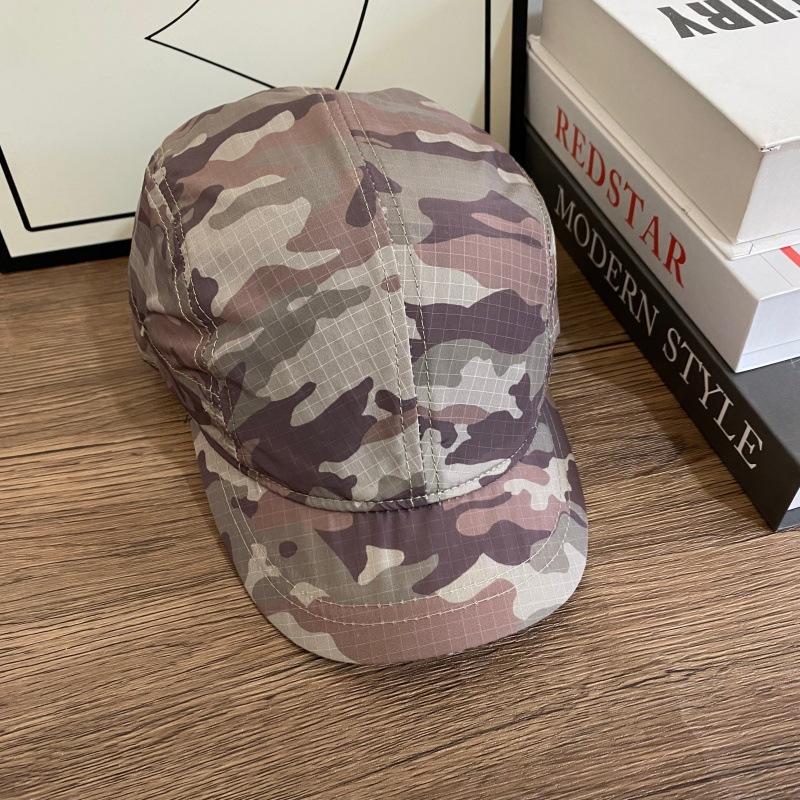 American Retro Thin Camo Quick Dry Baseball Cap Women Summer New Unique Short Brim Peaked Cap Men Fashion Outdoor Sun Hat