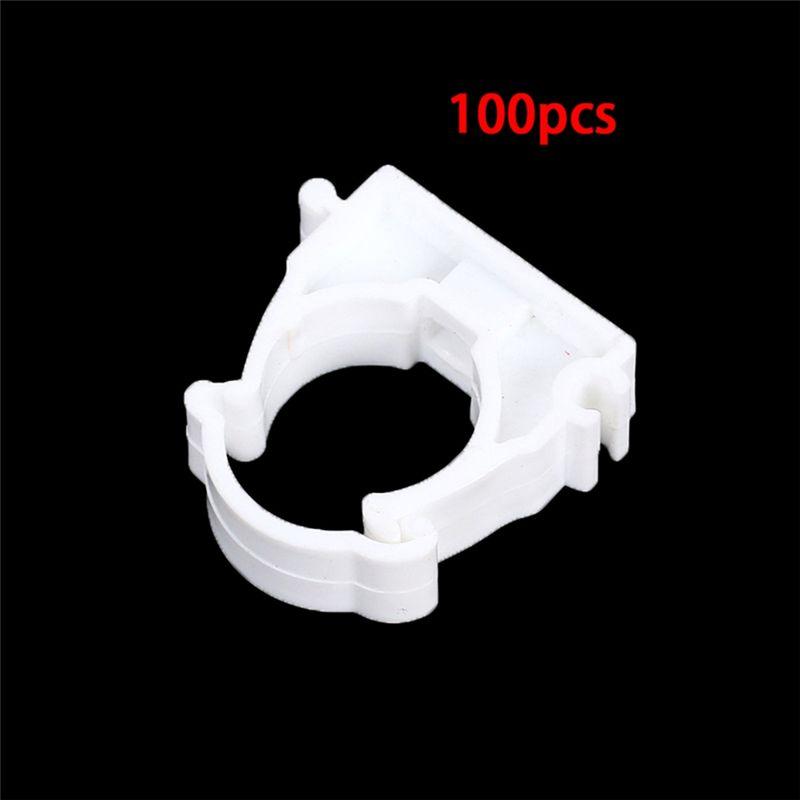 AT21-Plastic PPR Clamp Holder(100 Pieces) For Water Pipe Tube Fittings Including Cover 20Mm