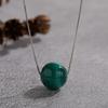 Niche Design S925 Sterling Silver Natural Malachite Colored Treasure Necklace Feminine Simple Temperament Various Pendant Earrings