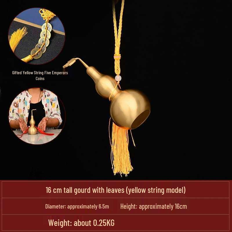 

Brass Bagua Gourd with Five Emperors Coins Pendant – Home Decor Craft