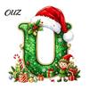Durable Hanging Letter Decoration 26 Alphabet Christmas Ornament, Personalized Letters Acrylic Tree with Santa Hat Pendant And Elf Boy for Xmas Mantel