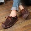 2025 Autumn Korean Edition New Lace Up Women's Shoes Casual Flat Bottom Large Loafer High Quality Casual Shoes Shoes for Women