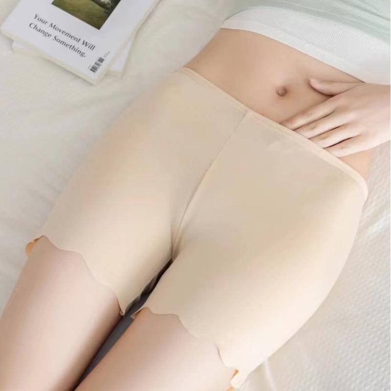 Damskie bezszwowe spodenki bezpieczeństwa z jedwabiu marszczone letnie rajstopy z guzikami, elastyczne legginsy, spodnie Yogo