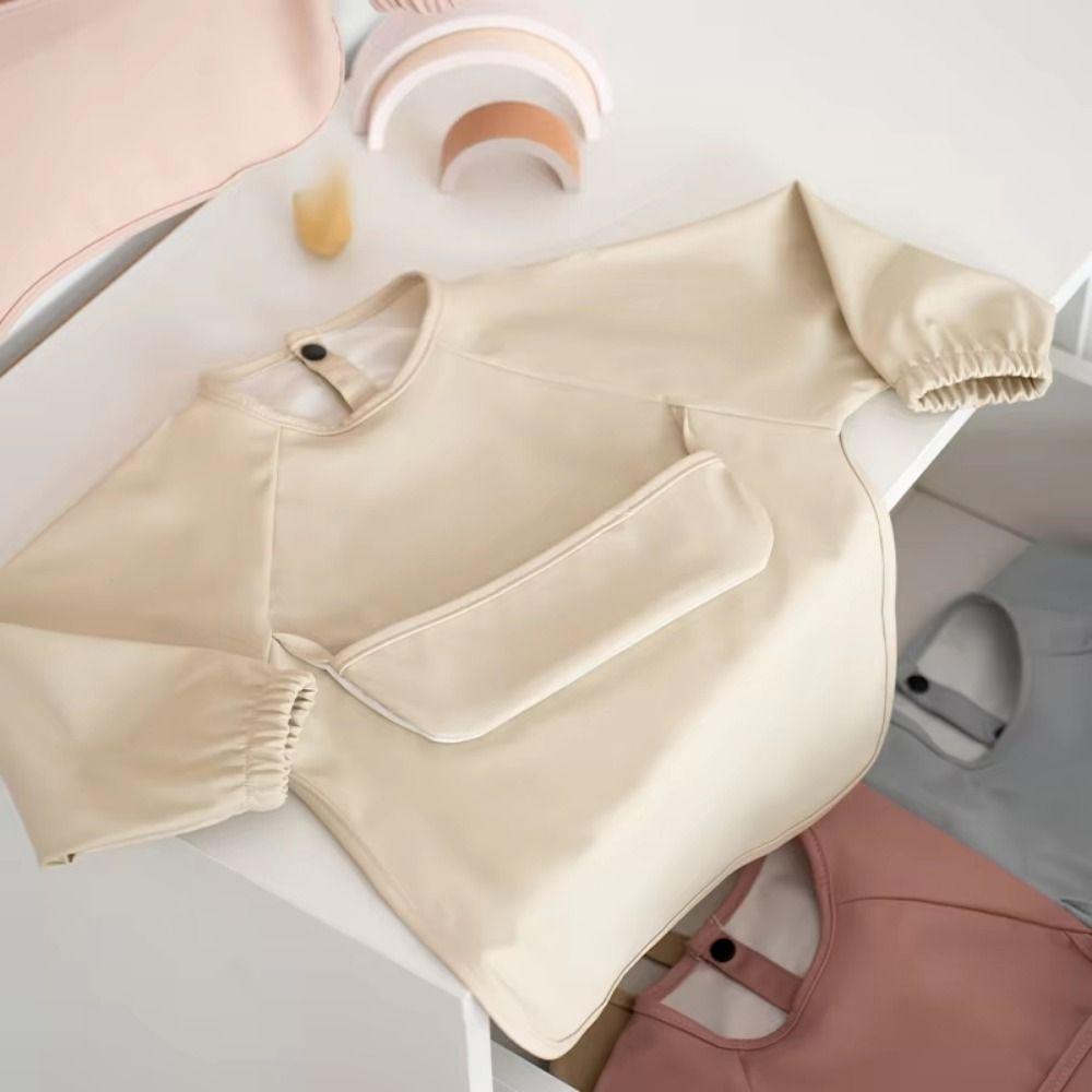Waterproof Long Sleeve Bib Soft Material Washable Burp Cloth Children PU Bibs  Baby Accessories