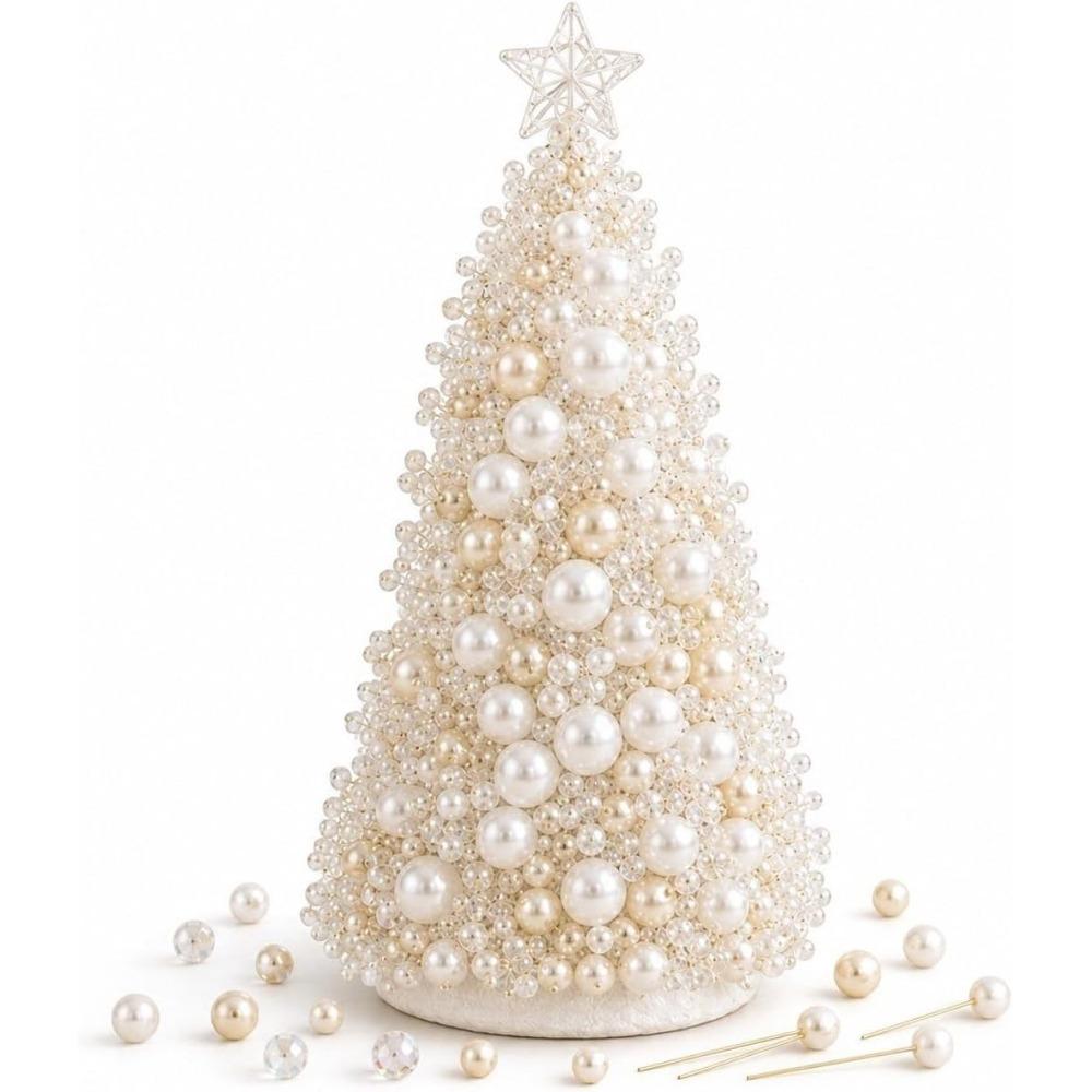 Educational Dreamy Beaded Christmas Tree DIY Kit Sparkling Mini Bead Weaving Set Beginner-Friendly