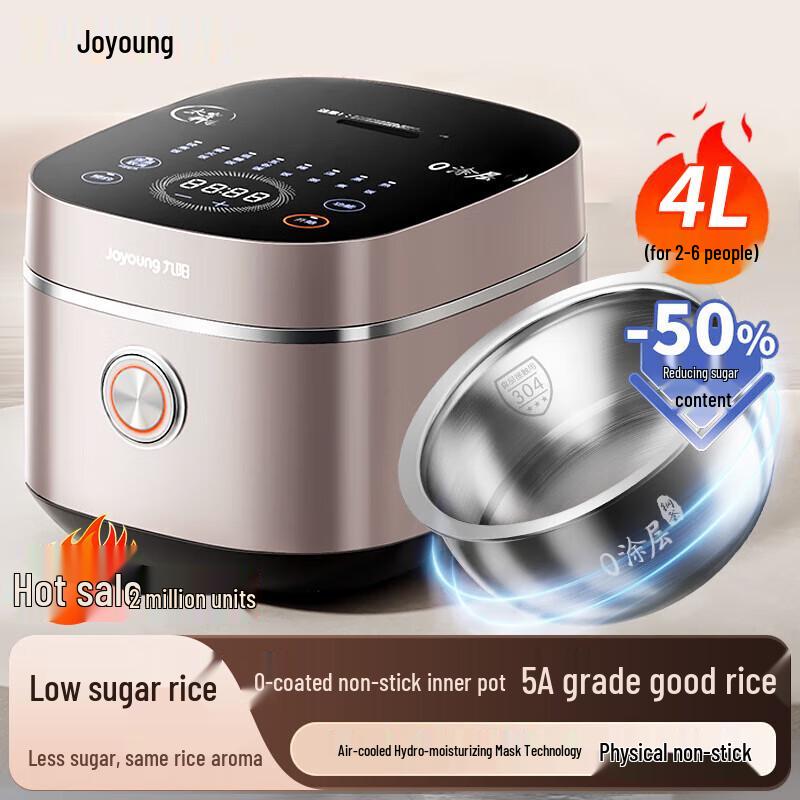 Joyoung 4L 0-Coating Stainless Steel Smart Rice Cooker CN plug (adapter included)