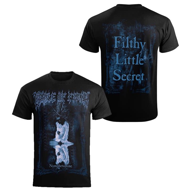 Retro Cradle of Filth Band's Extreme Gothic Black Metal Rock Dark American Short-sleeved T-shirt