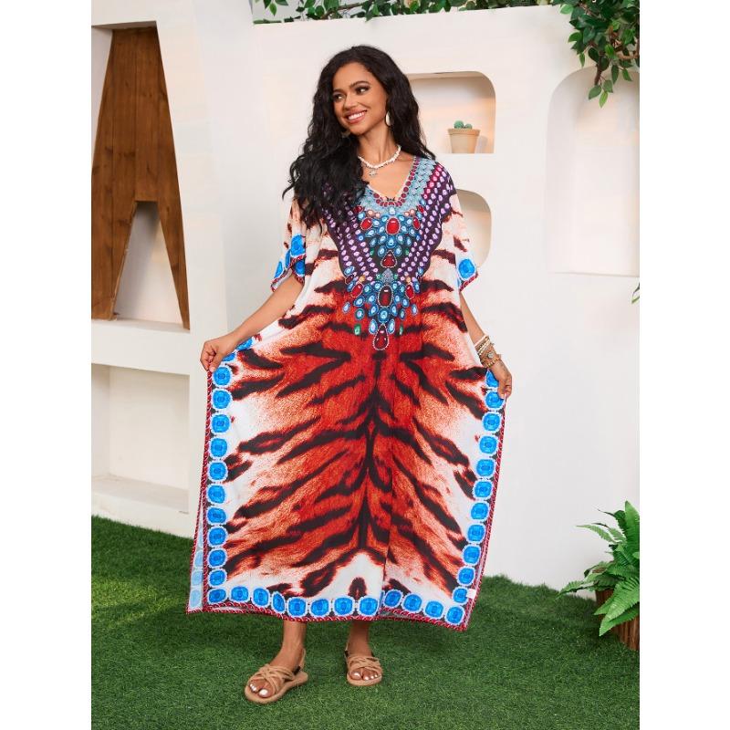 Plus Size Women's New Printed Holiday Beach Cover Up
