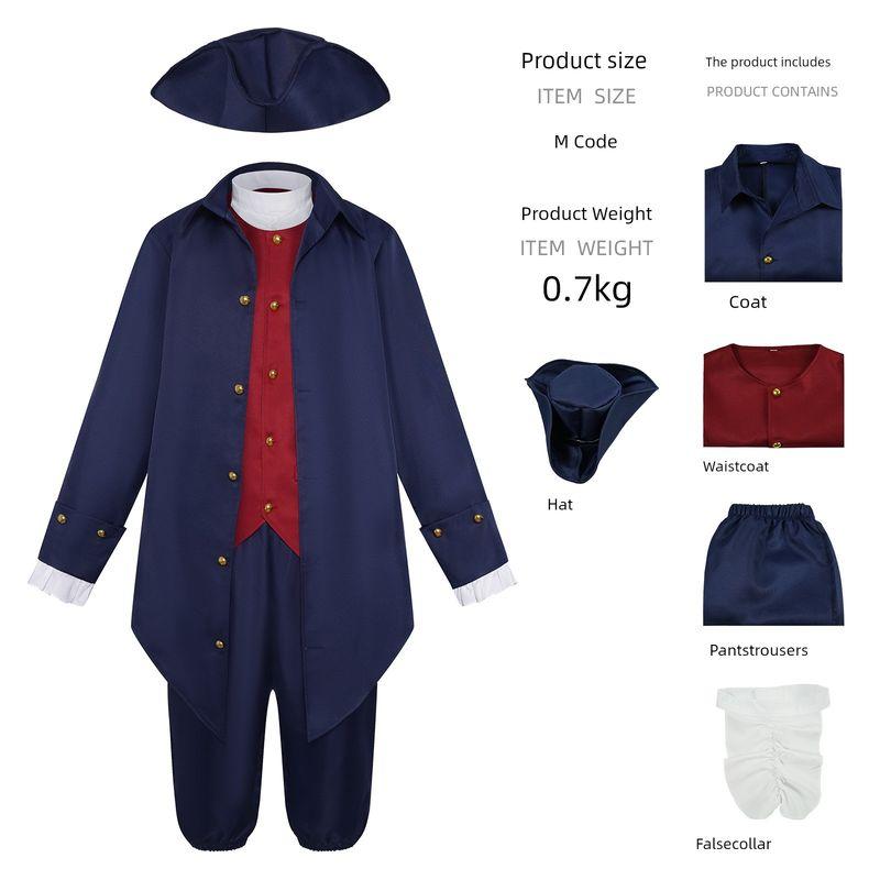 Cross-Border Foreign Trade American Lawyer Cosplay Costume Lawyer Retro Tailcoat Cosplay Two-Dimensional Stage Performance Costume Blue Dovetail Lawyer Suit M