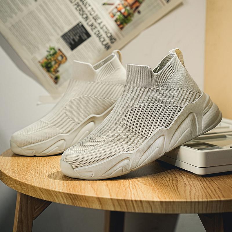 Men Walking Shoes Summer Mesh Lightweight High-top Comfortable Outdoor Sports Trendy Sneakers  Running Sports Shoes for Man