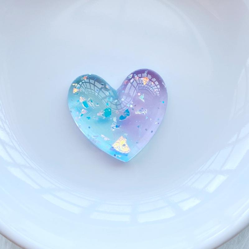 10Pcs New Cute Resin Mini Shining Heart Flat back Cabochons Scrapbooking DIY Jewelry Craft Decoration Accessories Q42