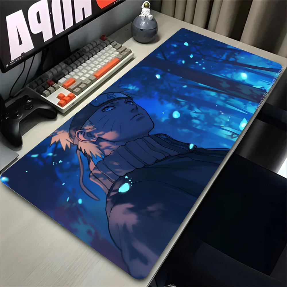 Gaming Mouse Pad PC Black And White Rubber Desk Mouse Mat Japan Anime Naruto Uzumaki Mousepad Laptop Gamer Cabinet Keyboard Pad