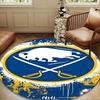 Buffalo Hockey Emblem Round Rug for Livingroom,Bedroom, Palyroom, Chair Rug, Area rug, Circle Carpet, Large Size Decor Fan Christmas gift