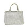 PRADA canvas Canapa Tote Bag denim Bianco Women 1BG439 Used