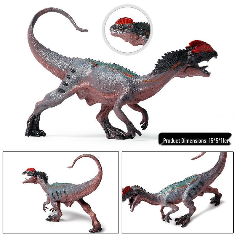 Jurassic Dinosaur Model Set: Double-Crowned Dragon, Pterodactyl, Triceratops, Styracosaurus, T-Rex