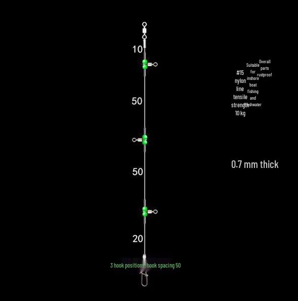 Nylon leuchtende Perlen Wirbel Angelmontage für Wels, Umberfisch, Schlammkarpfen & Felsenbarsch