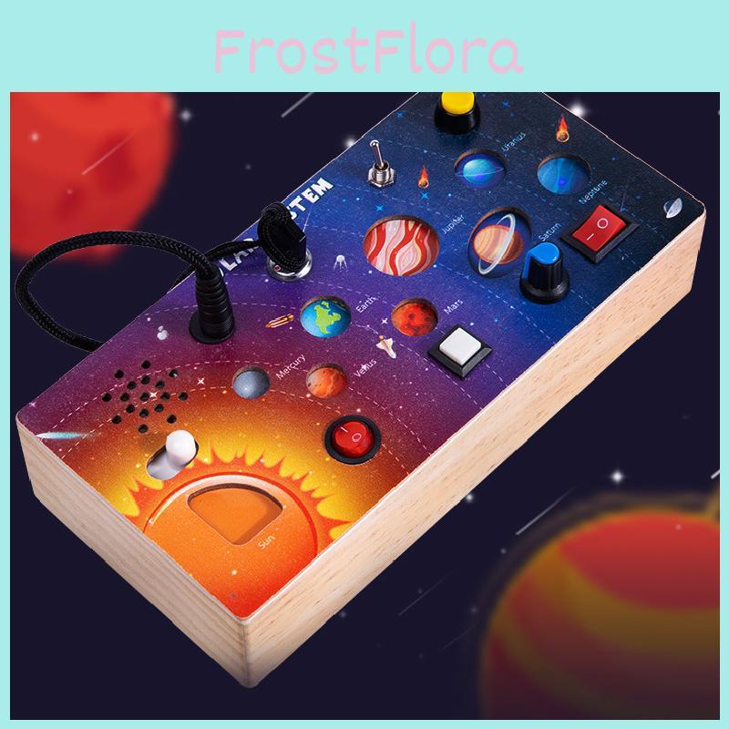 Wooden Solar System Busy Light Circuit Board Educational Toy For Early Learning