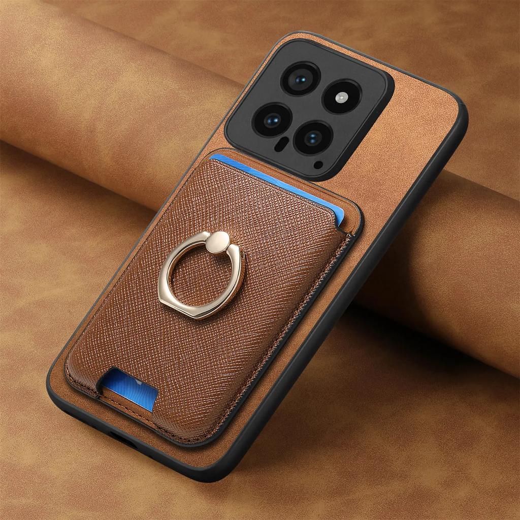 2 In 1 Vertical Card Solt Magnetic Ring Holder Wallet Case For Redmi Note 13 Pro Plus 12 11 13T POCO X6 14 Ultra Bag Stand Cover