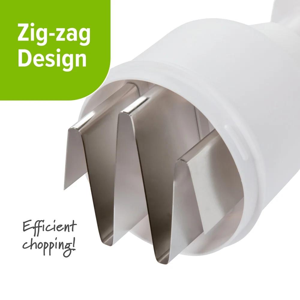 Hachoir à Aliments Frais avec Lame Zig-Zag Rotative Hachage à Une Main Va au Lave-Vaisselle Gadget de Cuisine Oignons Ail Herbes Noix