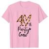 Women TShirt Th Birthday Crew Tshirt Friends Birthday Party Top Hello Leopard Graphic Print Shirt Aesthetic Streetwear Tee