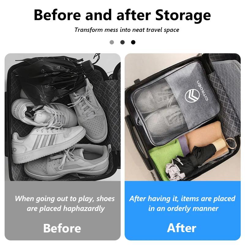 Portable Car Travel Shoe Bag Toiletries Sundries Clothes Storage For Citroen C5 C1 C2 C6 C4L DS3 DS4 DS5 C-Elysee Grand Berlingo