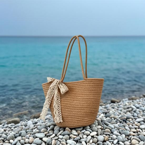 Women Straw Tote Bag Crochet Shoulder Bag Trendy Summer Woven Tote Bag Large Capacity Travel Beach Handbag for Outdoor Vacation
